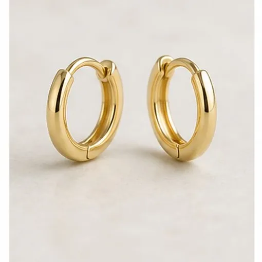 Small Huggie Hoops — 9k Gold